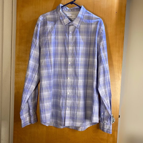Calvin Klein Other - Men's XXL Calvin Klein Infinite Cool Purple Plaid Button Down Shirt Slim Fit